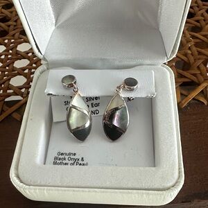 Elegant Silver and Black Onyx Earrings